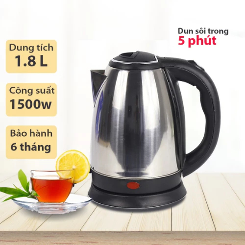Ấm Siêu Tốc 1.8L Tự Động Ngắt Điện Khi Nước Sôi Bảo Hành 6 Tháng