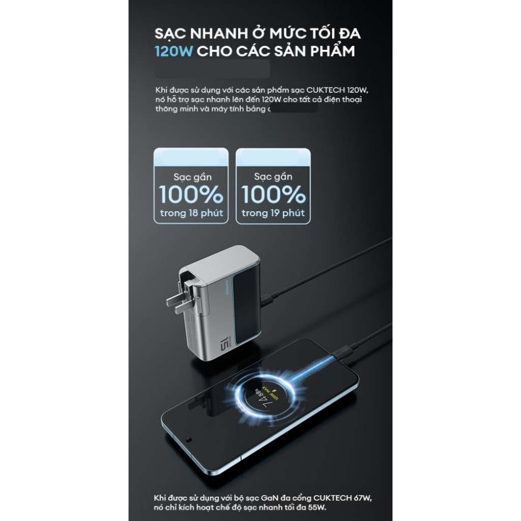 Cáp Sạc Nhanh CUKTECH C-C | Công Suất Max 240W | Truyền Dữ Liệu 480 Mbps | Bảo Hành 18 Tháng CTC605N CTC615N | BigBuy360 - bigbuy360.vn