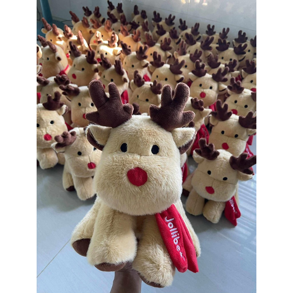 [sẵn Có Lôgo] Gấu Tuần Lộc Jollibee noel Dễ Thương