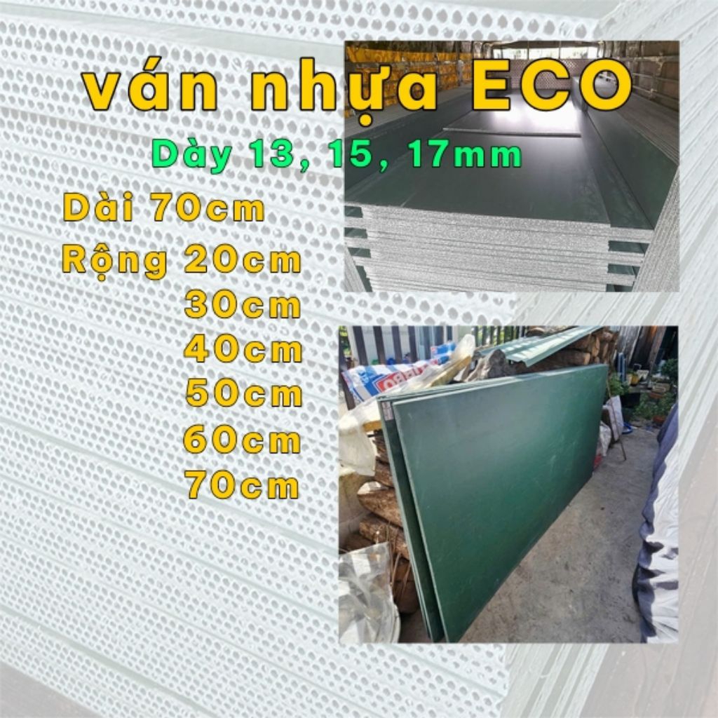 Tấm ván nhựa eco chịu lực 15mm 17mm dài 70cm