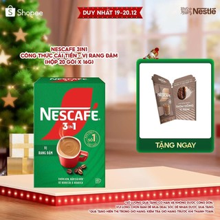  NESCAFE 3IN1 Công thức cải tiến - VỊ RANG ĐẬM  Hộp 20 gói x 16g  