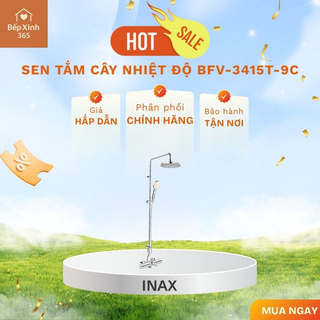Sen tắm cây nhiệt độ INAX BFV-3415T-9C - Điều Chỉnh Nhiệt Độ Thông Minh