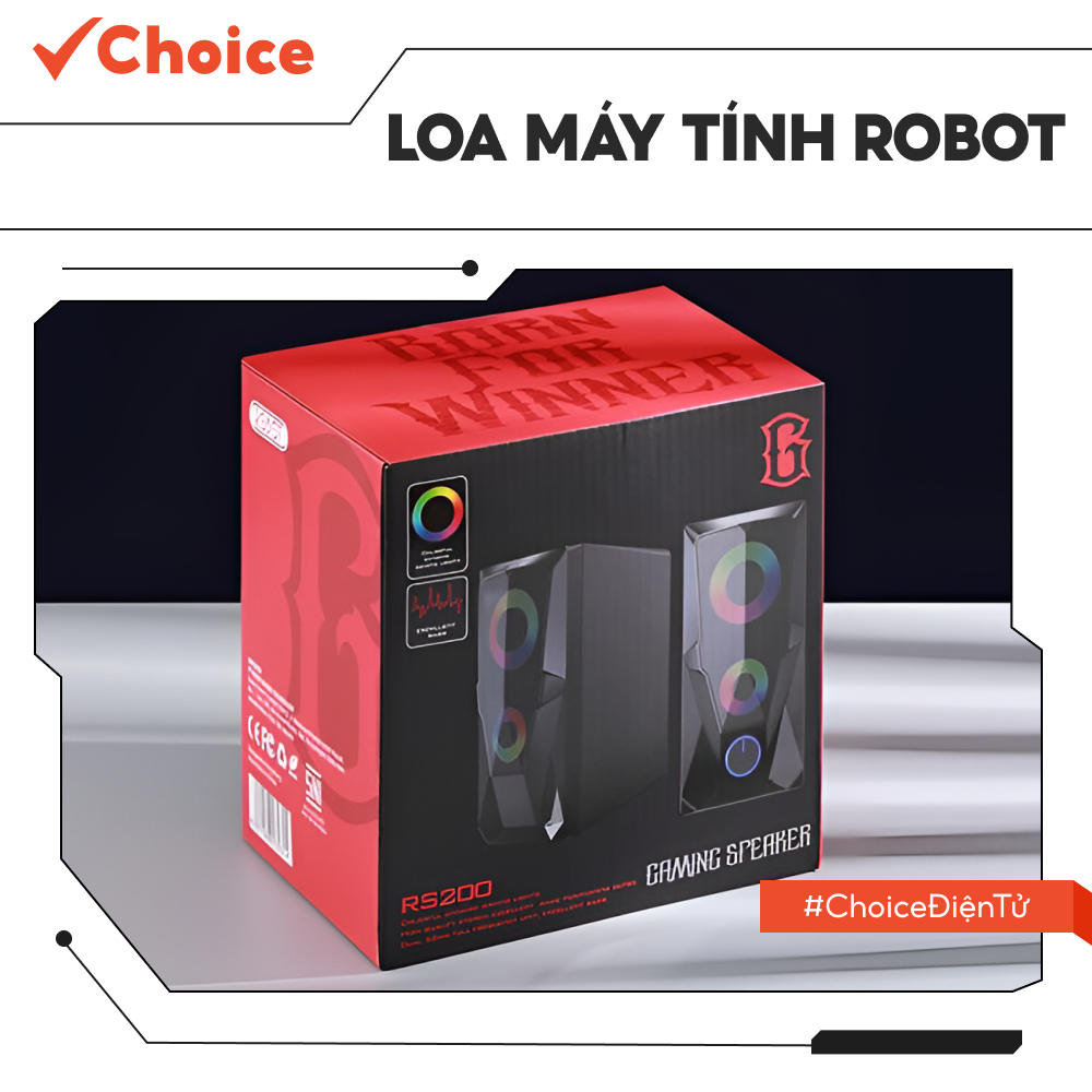 [NEW] [Choice] Loa Máy Tính RS200 ROBOT EL1-1793-5 Hiệu Ứng Đèn Led - Âm Thanh HD Chất Lượng Cao