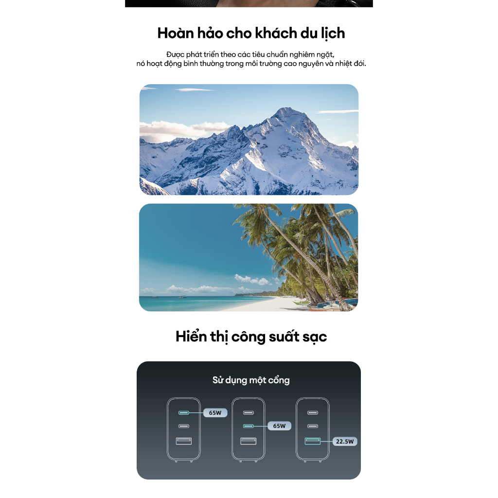 Củ Sạc GaN CUKTECH AD653N 2C1A | Công Suất Max 65W | Kích Thước Nhỏ Gọn | Bảo Hành 18 Tháng | BigBuy360 - bigbuy360.vn