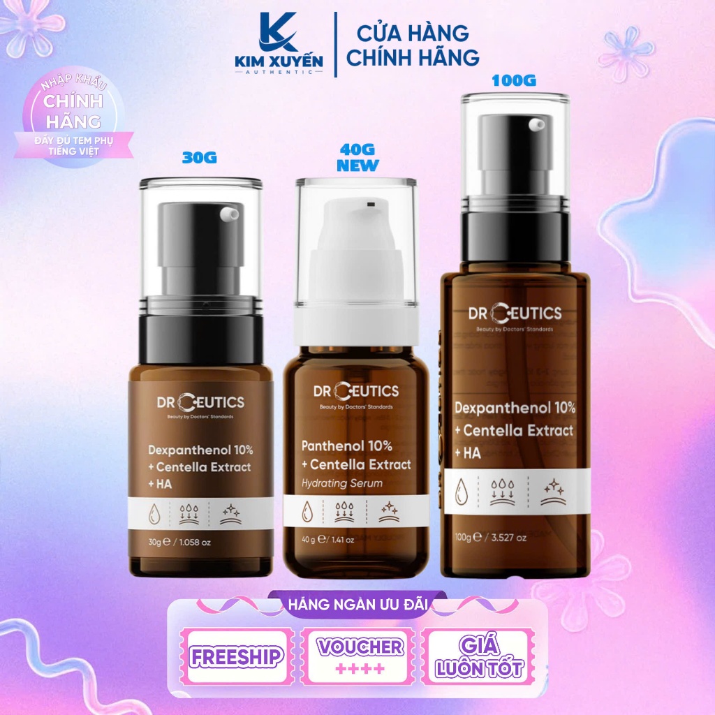 [B5 10%] Serum Dr Ceutics B5 Dexpanthenol 10% + Centella Extract + HA 30G / 40G / 100G