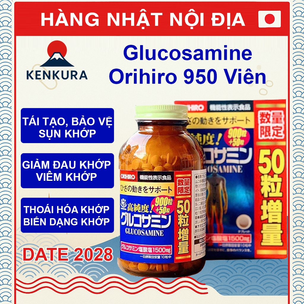 Glucosamine Nhật Chính Hãng Orihiro, Thuốc Bổ Xương Khớp Nhật Bản Bổ Sung Glucosamine Và Tái Tạo Sụn