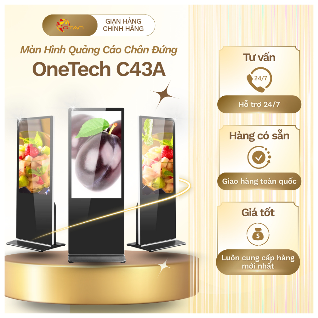 Màn Hình Chân Đứng OneTech C43A 43 Inch, Màn Full HD Hiện Thị Nội Dung Chuyên Nghiệp