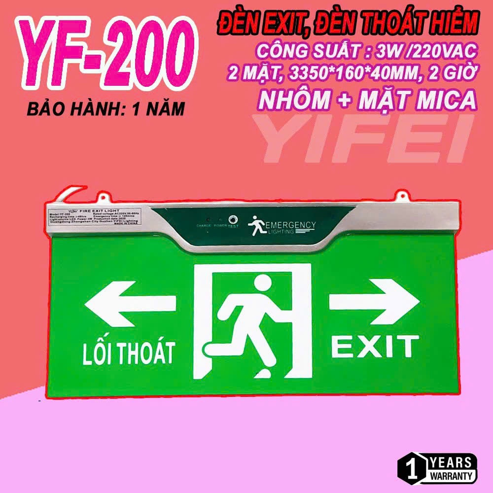 ĐÈN EXIT ,Đèn Exit Chỉ Dẫn Thoát Hiểm Các Hướng Hàng Cao Cấp 2 mặt - mặt mica