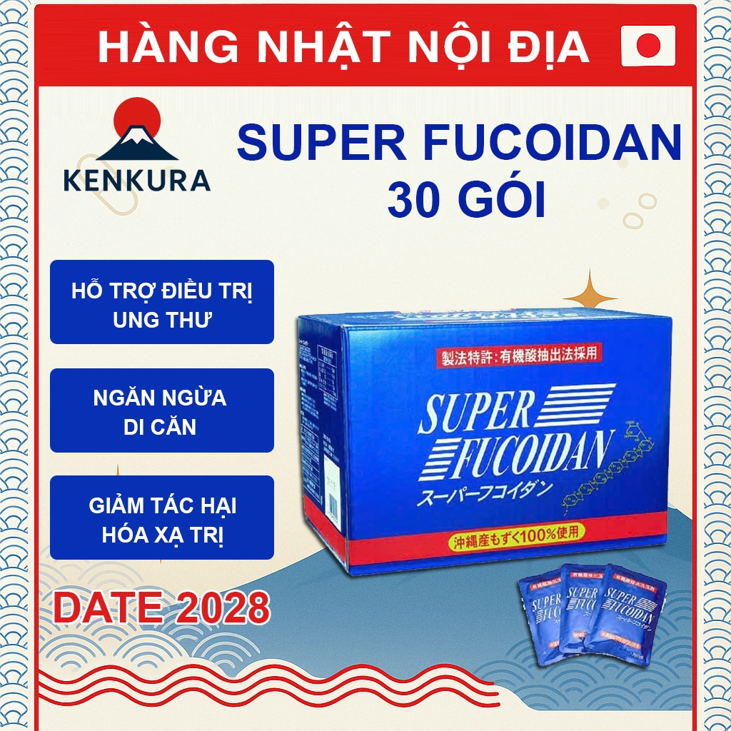 Super Fucoidan Xanh Chính Hãng, Tảo Fucoidan Nhật Bản - Phòng Chống Ung Thư - Dạng Nước 30 Gói