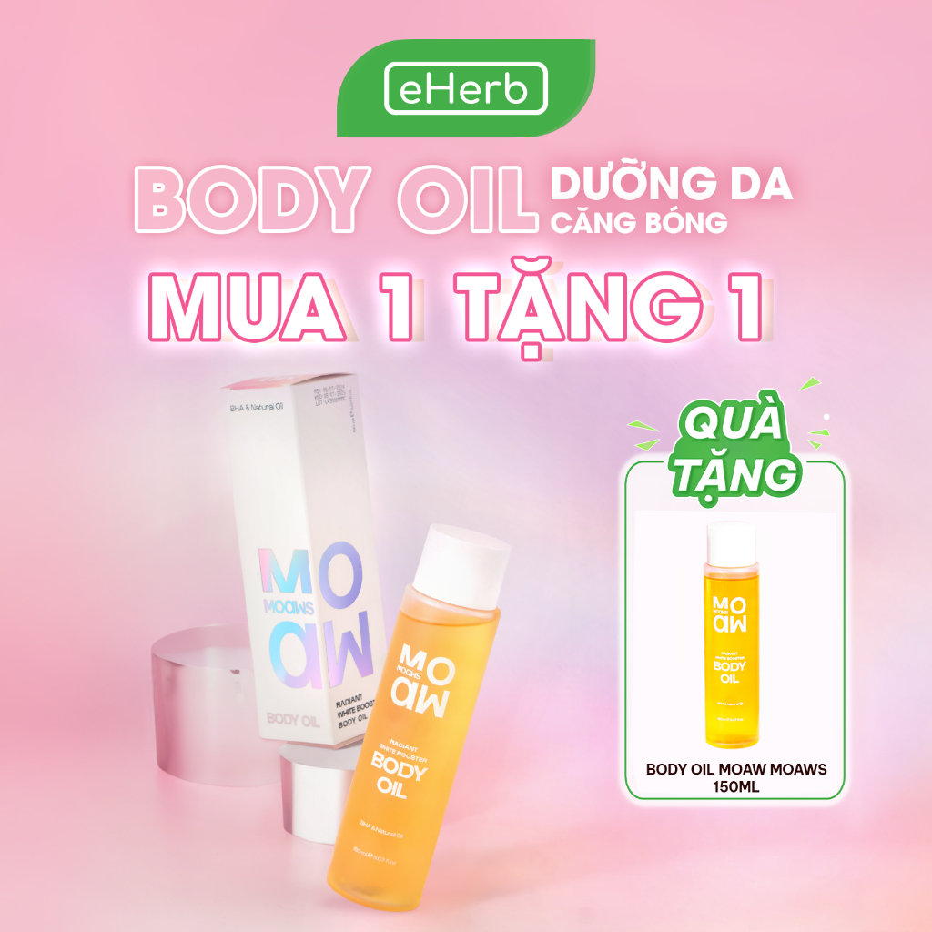 [MUA 1 TẶNG 1] Dầu dưỡng trắng da toàn thân MOAW MOAWS - làm sáng da, mềm da, giảm thâm
