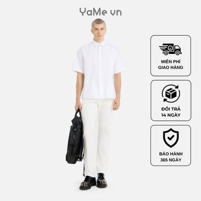 Áo Sơ Mi Nam Tay Ngắn Dáng Vuông ColorLock™ Vải Oxford The Weekend 029 Dáng Rộng F4 24631 |YaMe|