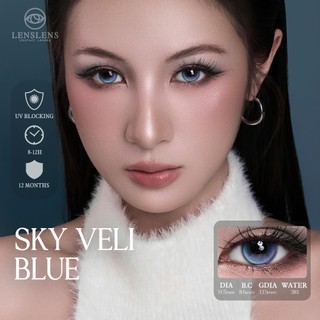 Lens Mắt Kính Áp Tròng Xanh Khoáng Lam Sky Veli Blue 14.5mm – Lens 6 Tháng _ T5-A8