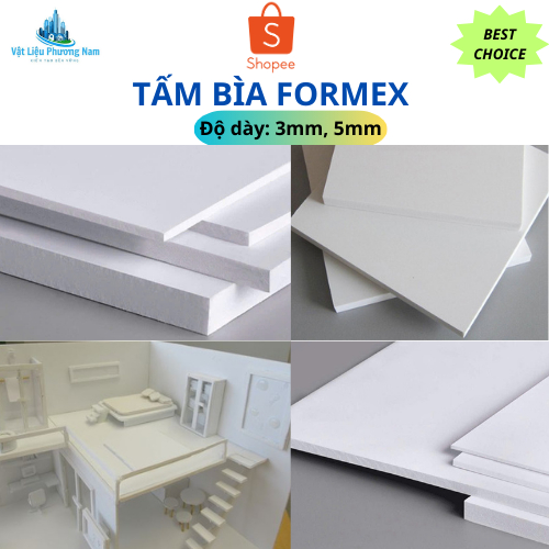 Tấm Bìa Formex Trắng Làm Mô Hình Kiến Trúc, Logo – Formex 3mm 5mm – Chống Nước, Dễ Cắt