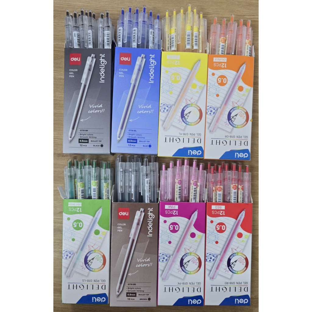 Bút gel  Deli G118- BL nét 0.5mm nhiều màu ( hàng chính hãng)