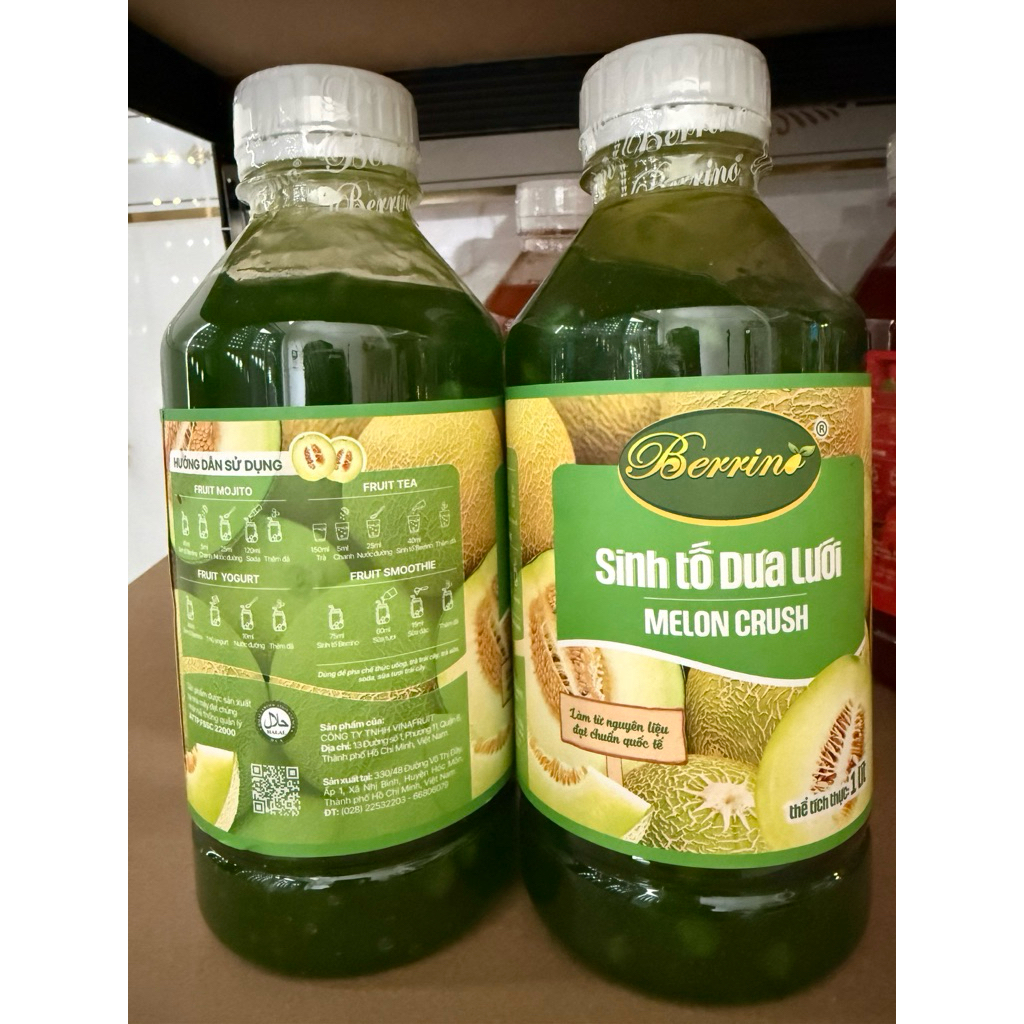 BERRINO SINH TỐ DƯA LƯỚI CHAI 1L