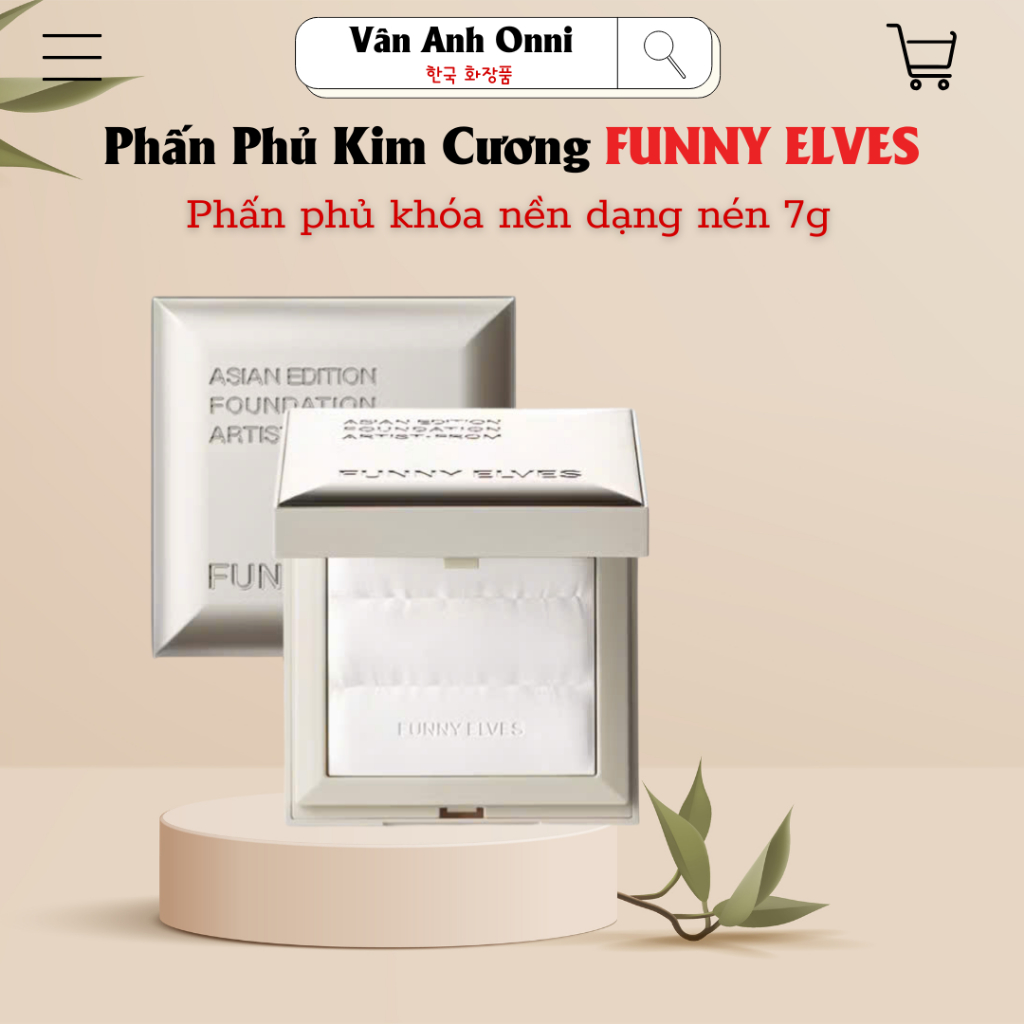 [FunnyElves] Phấn phủ Kim Cương siêu mỏng nhẹ tự nhiên, bám nền, phù hợp với mọi loại da