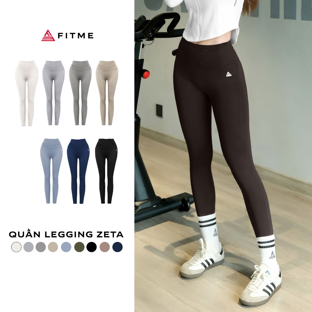 Quần tập gym yoga legging nữ cạp cao Fitme Zeta vải 2 lớp nâng v3 tôn dáng cao cấp QDZT | BigBuy360 - bigbuy360.vn