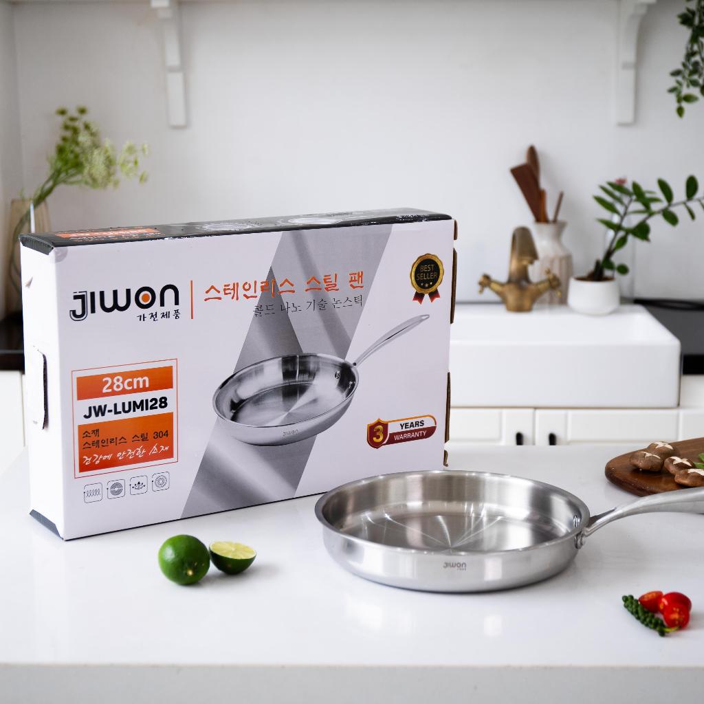 [Bảo Hành Chính Hãng 12 Tháng] Chảo inox 304 Jiwon cao cấp chống dính nano 5 lớp dùng cho mọi loại b