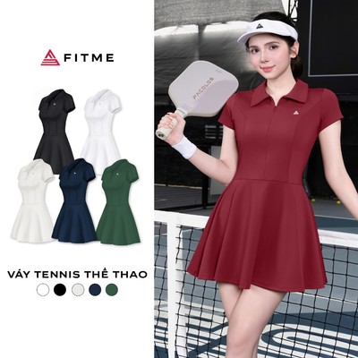Váy tennis thể thao nữ Fitme GOC pickleball tặng kèm quần bảo hộ chất liệu thun co giãn thoáng khí DTNN01