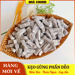 (LOẠI NGON) Kẹo Gừng Phấn Bến Tre Loại Đặc Biệt Thơm Ngon Cay Nồng Ấm Dẻo Mềm - Ăn Vặt Ngon