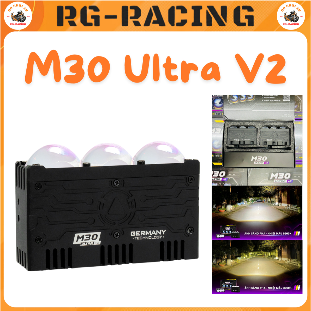 Đèn Trợ Sáng LED Titan Moto M30 Ultra V2 70W–95W X3 Nguồn Sáng IP68