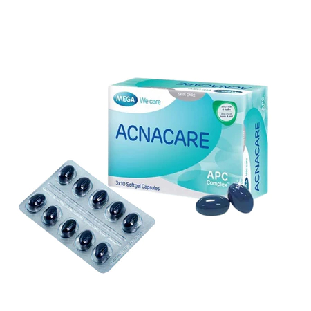 Viên uống giảm mụn, giảm nhờn - Kẽm, Crôm, D.Salina, Vitamin C, Vitamin E - ACNACARE Mega We Care (3