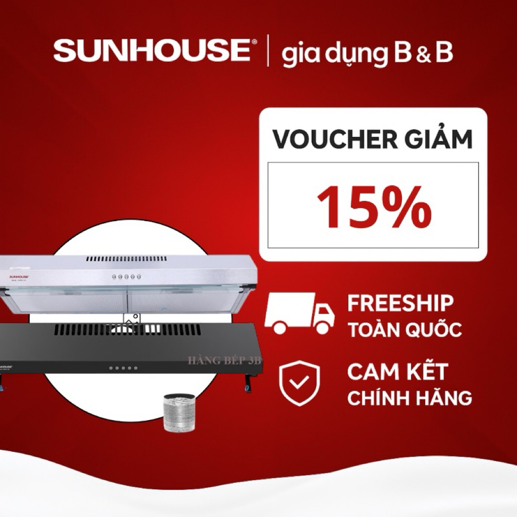 Máy hút mùi âm tủ SUNHOUSE SHB6118B | 6118I chính hãng – công suất hút tới 700 m³/giờ, 3 mức tốc độ,