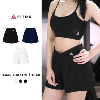 Quần short thể thao nữ Fitme Glow co giãn thoáng khí hỗ trợ tập gym, chạy bộ QSGL01