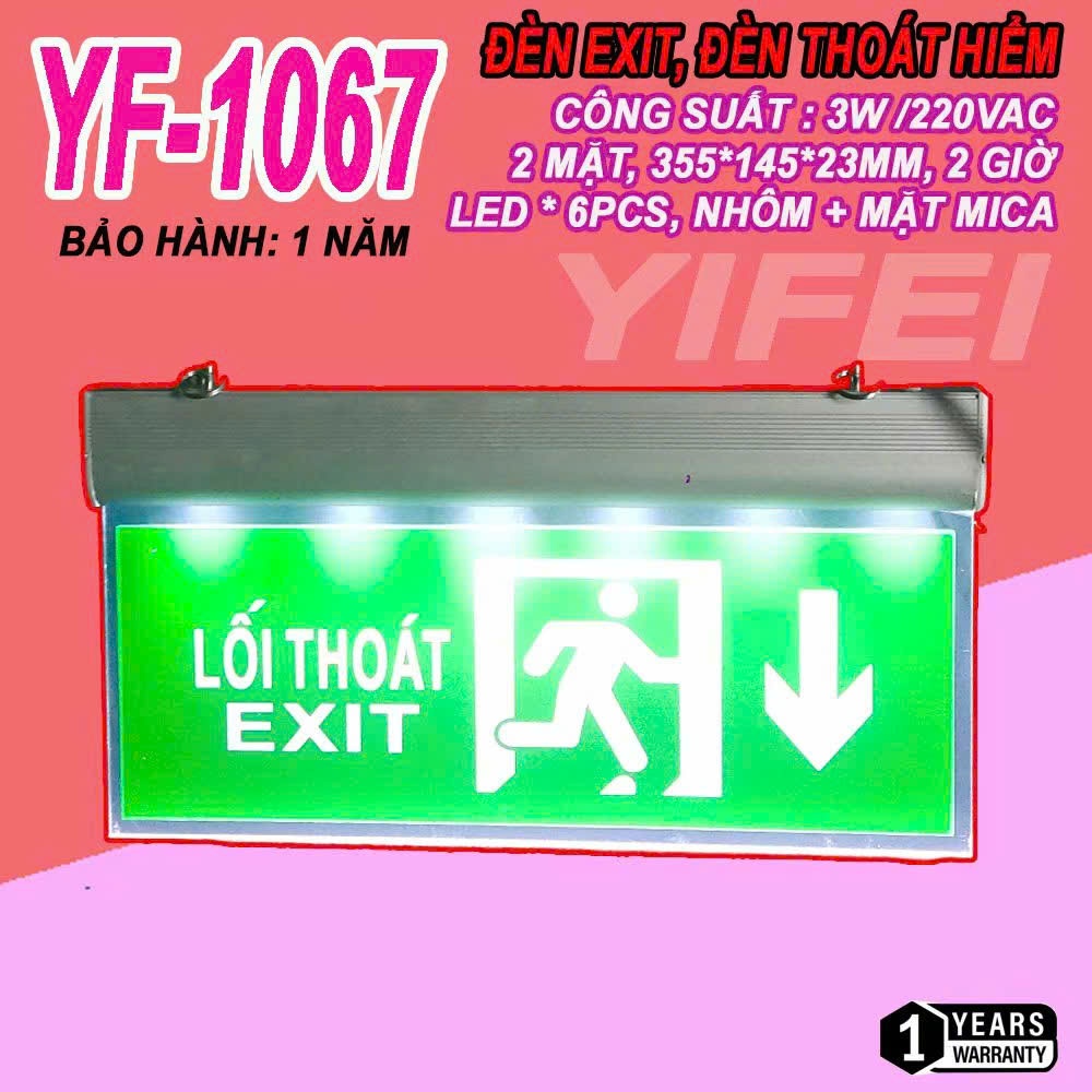 Đèn Exit 2 mặt có chữ lối thoát đèn thoát hiểm