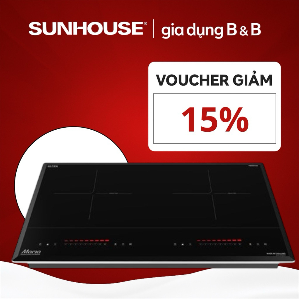 Bếp điện từ đôi sunhouseMama MMB899DI – 4400 W với 2 vùng nấu Booster, công nghệ Inverter
