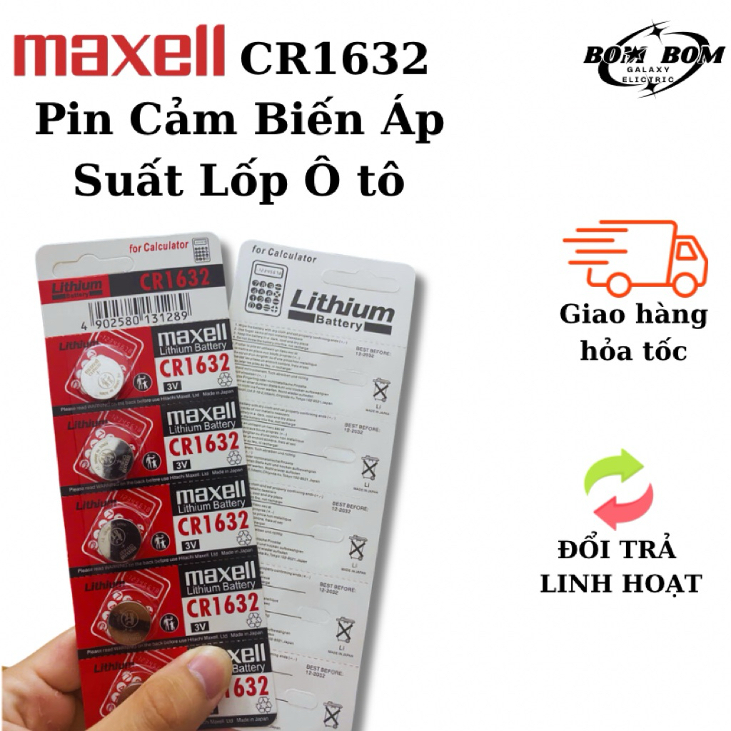 ( Maxell ) Pin Cảm Biến Áp Suất Lốp Ô Tô CR1632 3V Chính Hãng Nhật Bản Độ Bền Cao Dùng Lâu Pin Maxel