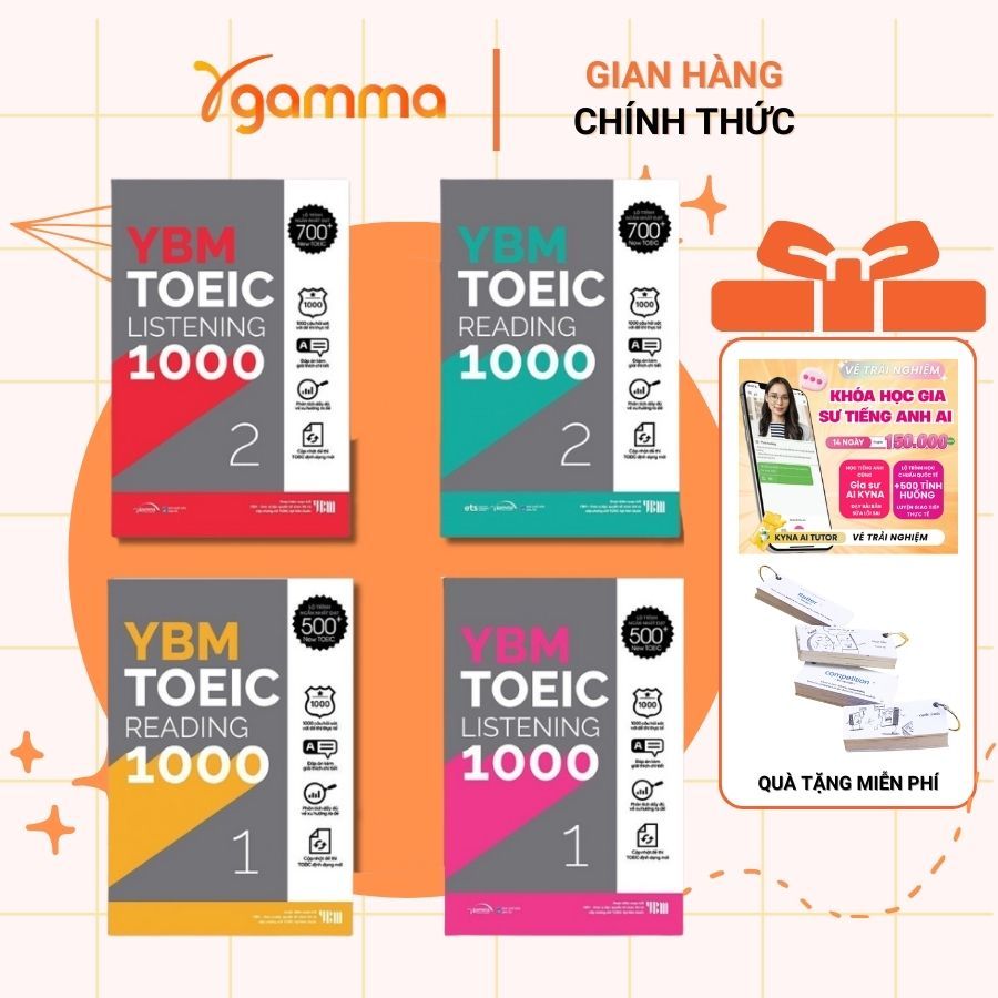 Sách - Combo YBM TOEIC 1000 (Trọn Bộ 4 Cuốn)