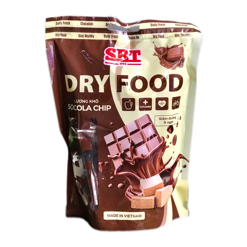 Lương Khô SBT Energy Dice Vị Socola Chip (Gói 285g)