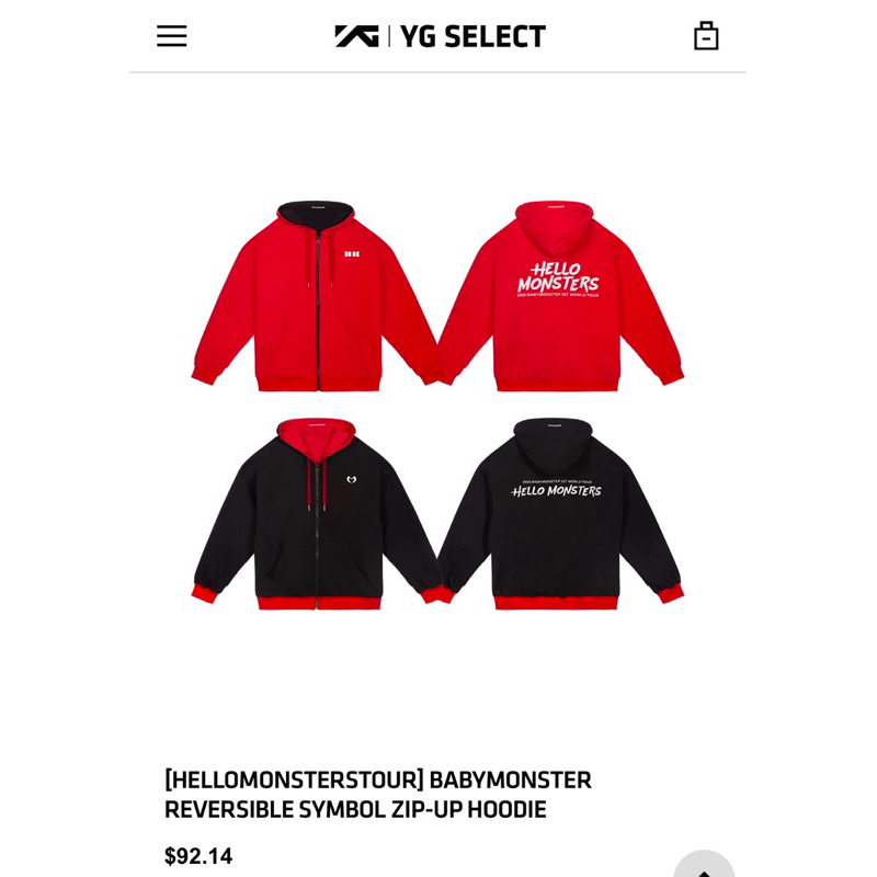 Áo hoodie 2 mặt BABYMONSTER Reversible Symbol Zip-up Hoodie