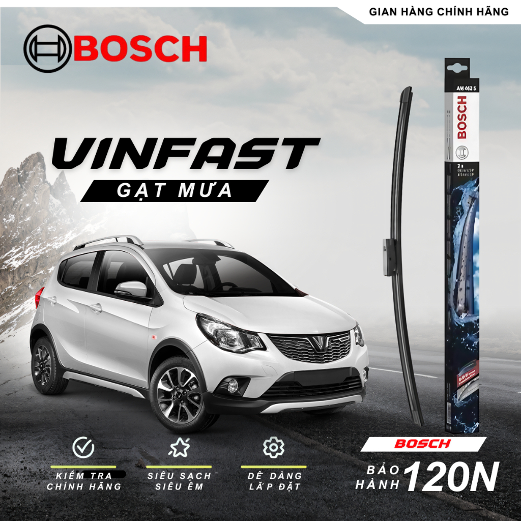 Gạt Mưa Ô Tô BOSCH cho xe VINFAST - Chính Hãng - Sạch, Êm. VF3, VFE34, VF5, VF6, VF7, VF8, VF9, FADI