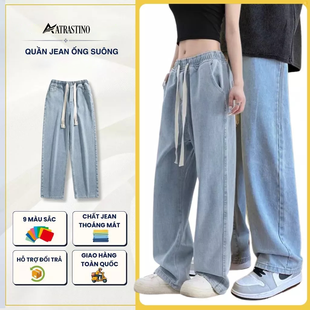 Quần Jean Nam ỐNG RỘNG Cạp Chun Bản To Ống Rộng ATRASTINO Chất Liệu Jean Cao Cấp 2025 Phong Cách Hàn JEAN001