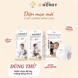  Tã bỉm Honey Premium quần và dán chính hãng cho bé đủ size mẫu mới siêu mềm mịn đai quần co giãn 