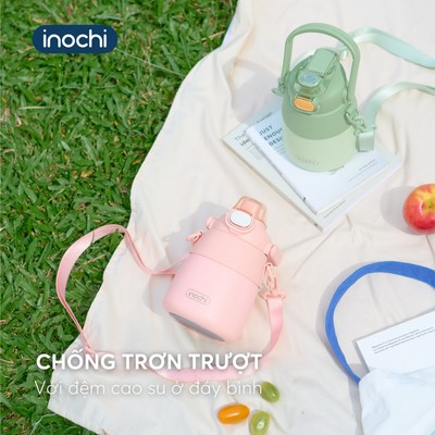 [KHẮC TÊN] Bình Giữ Nhiệt Inochi FUJI BELL, Thép Không Gỉ 316 Cao Cấp. Kèm Ống Hút cùng Dây Đeo