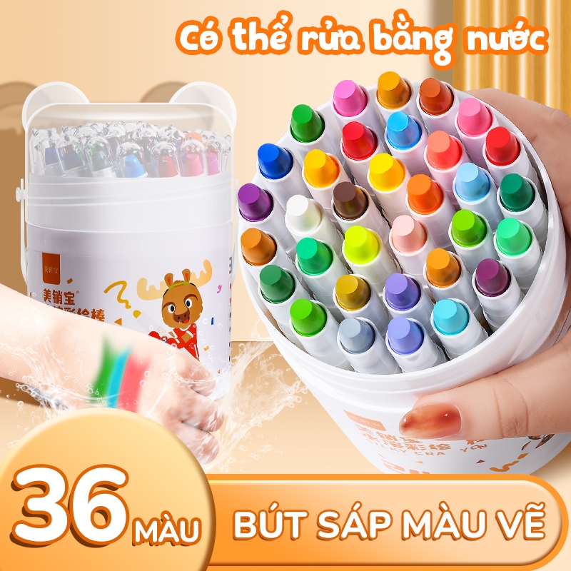 Màu Sáp Dầu 36/48 Màu Cho Học Sinh – Màu Sắc Tươi Sáng, An Toàn, Dễ Vẽ Mỹ Thuật Sáng Tạo DIY