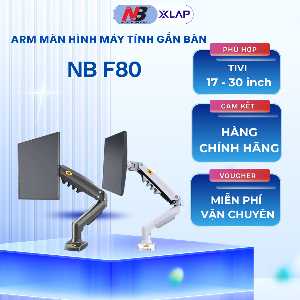 Arm / Giá treo màn hình North Bayou NB F80 - Phù Hợp Màn 17- 30 Inch - Hàng chính hãng