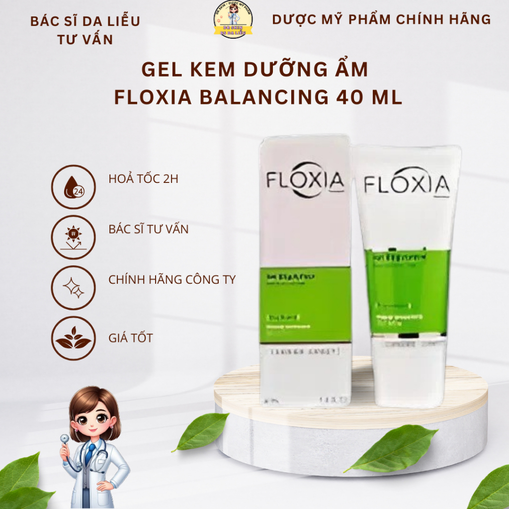 KEM DƯỠNG DÀNH CHO DA DẦU GIẢM MỤN TRỨNG CÁ FLOXIA BALANCING GEL 40ml| BS Da Liễu Khuyên dùng
