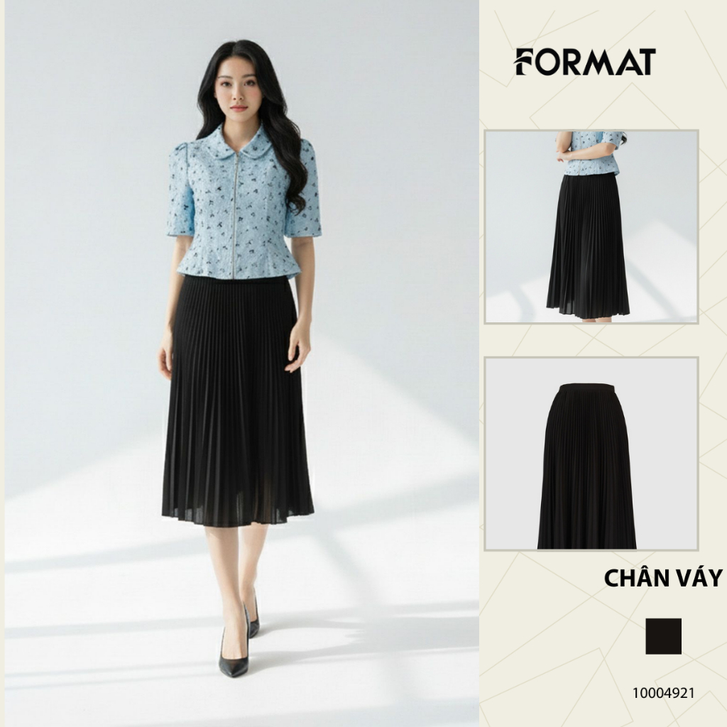 Format Chân Váy Nữ Format 10004921 Xếp Ly Dáng Vừa Phong Cách Thời Trang Hiện Đại