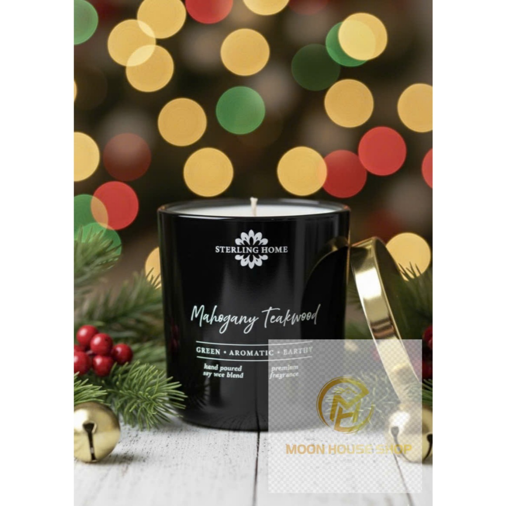 Nến Thơm Cao Cấp Sáp Đậu Nành  (Hand poured soy wax blend) - Sterling Home – Mahogany Teakwood