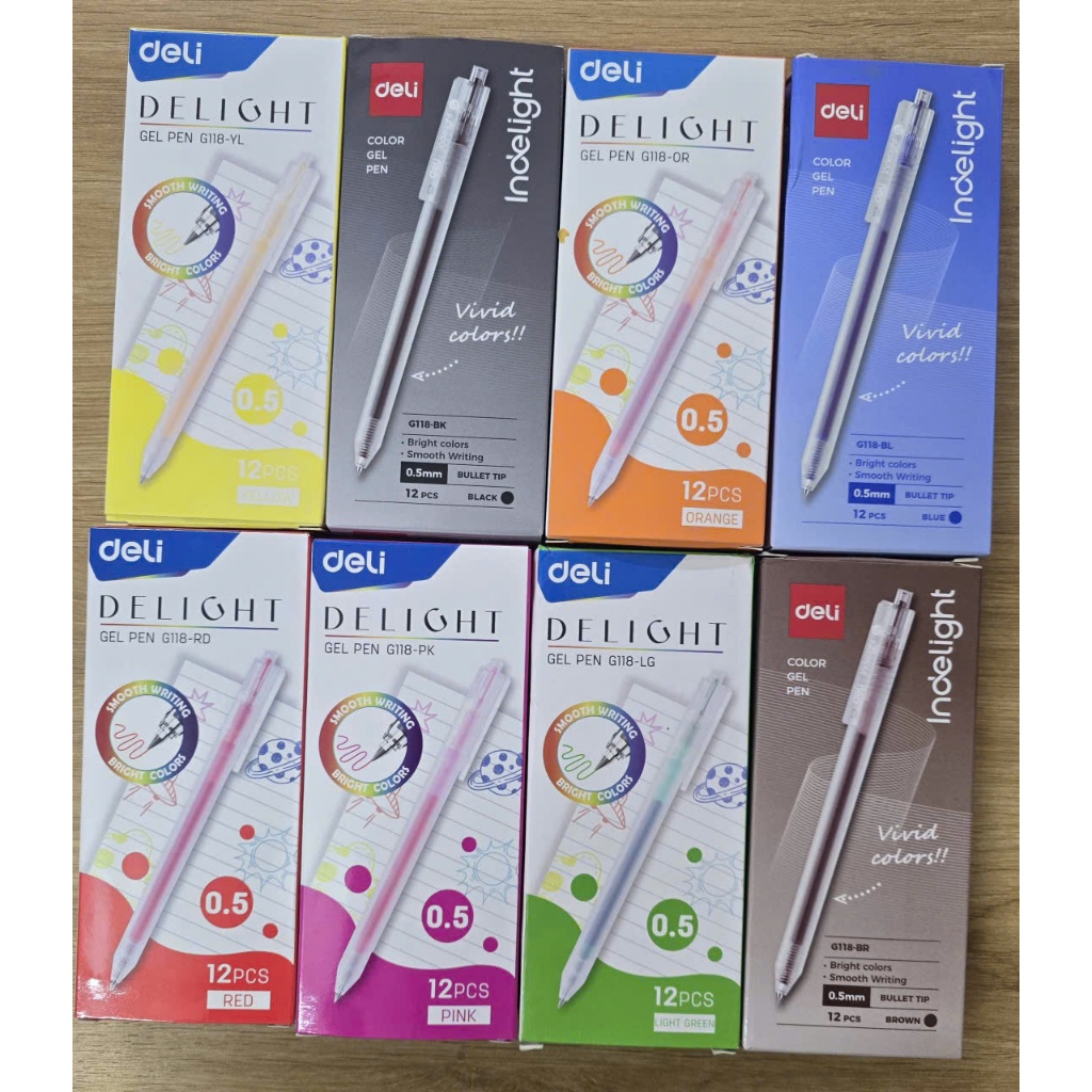 Bút gel Deli G118- BL nét 0.5mm nhiều màu, bút viết cho học sinh