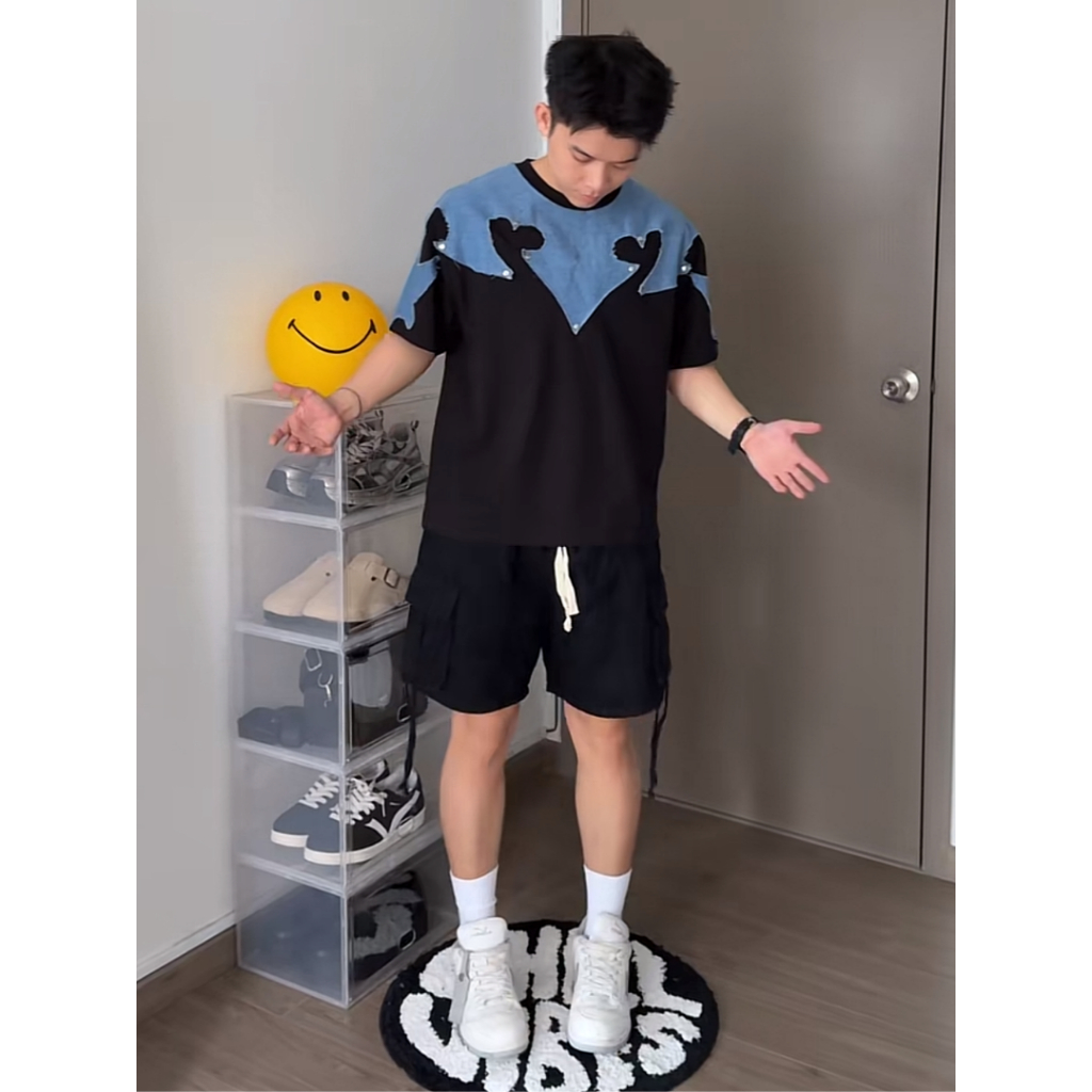 Áo Thun SAIGONESE Phối Jean Form Boxy Unisex Nam Nữ 2 Màu - AT04SG | BigBuy360 - bigbuy360.vn