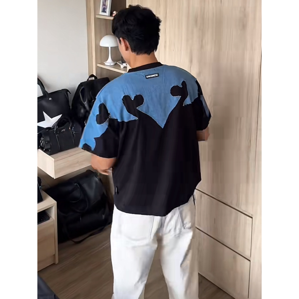 Áo Thun SAIGONESE Phối Jean Form Boxy Unisex Nam Nữ 2 Màu - AT04SG | BigBuy360 - bigbuy360.vn