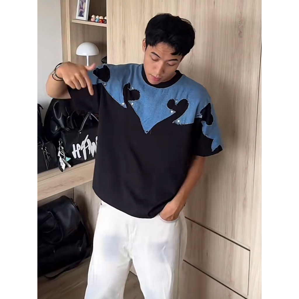 Áo Thun SAIGONESE Phối Jean Form Boxy Unisex Nam Nữ 2 Màu - AT04SG | BigBuy360 - bigbuy360.vn