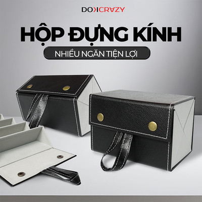 Hộp đựng kính DOKCRAZY thiết kế treo tiết kiệm không gian, trong suốt chống bụi, bảo quản kính, phù hợp treo tường,tủ,..