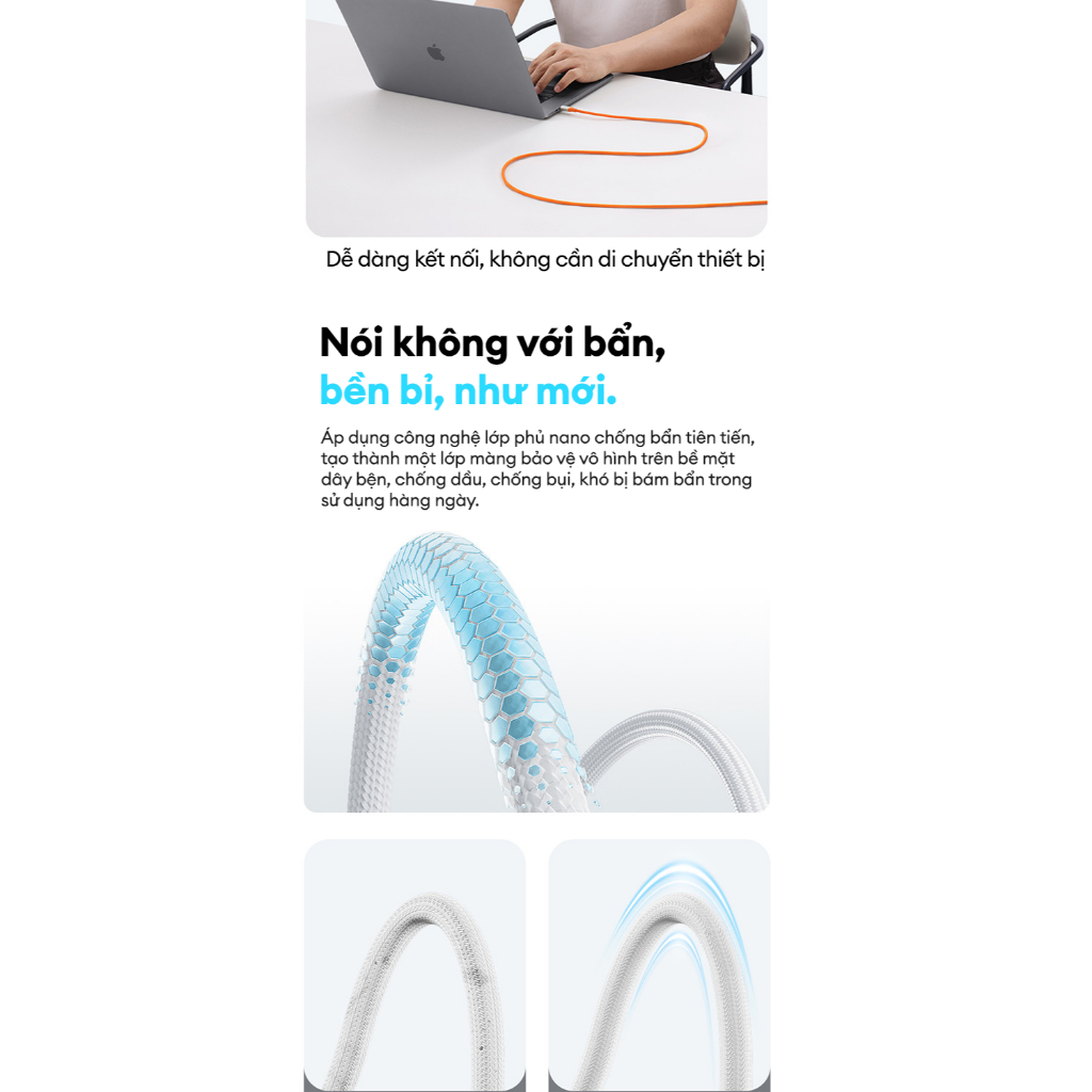 Cáp Sạc Nhanh CUKTECH CTC615W C-C 1.5m | Công Suất Sạc Max 240W (6A) | Truyền Dữ Liệu 480 Mbps | Bảo Hành 18 Tháng | BigBuy360 - bigbuy360.vn