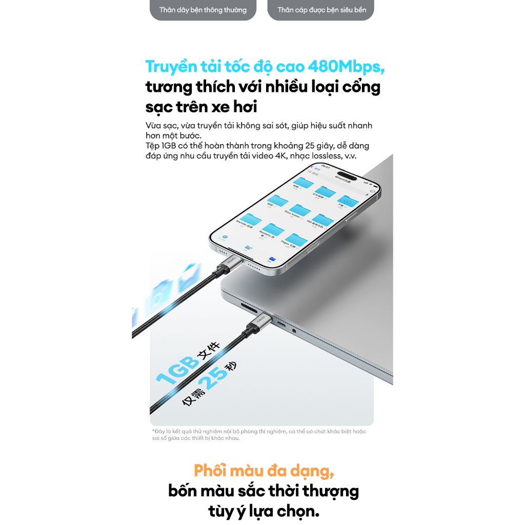Cáp Sạc Nhanh CUKTECH CTC615W C-C 1.5m | Công Suất Sạc Max 240W (6A) | Truyền Dữ Liệu 480 Mbps | Bảo Hành 18 Tháng | BigBuy360 - bigbuy360.vn